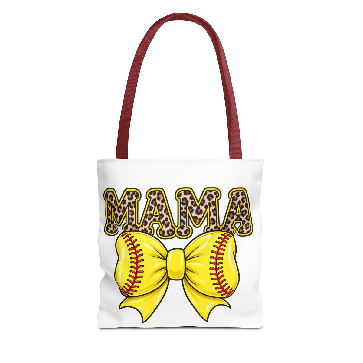 Softball mama tote bag -she plays, I pray/leopard print Softball bow