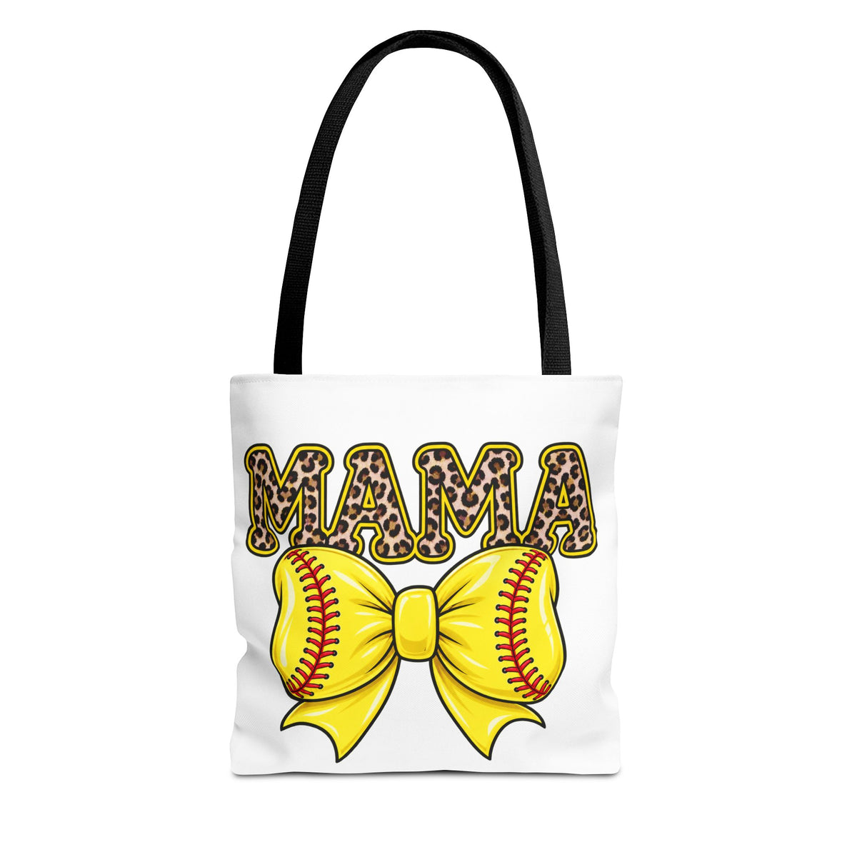 Softball mama tote bag -she plays, I pray/leopard print Softball bow