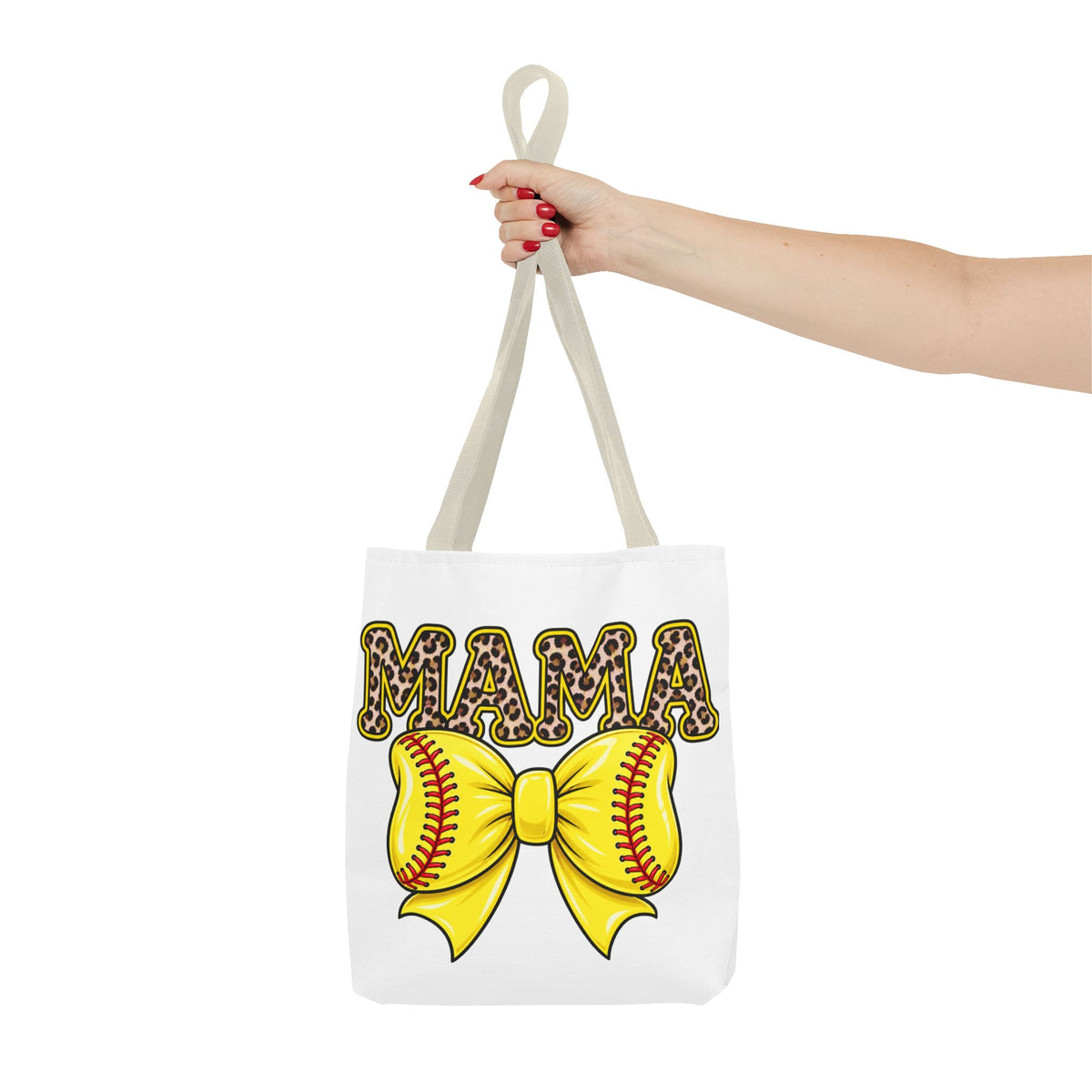 Softball mama tote bag -she plays, I pray/leopard print Softball bow