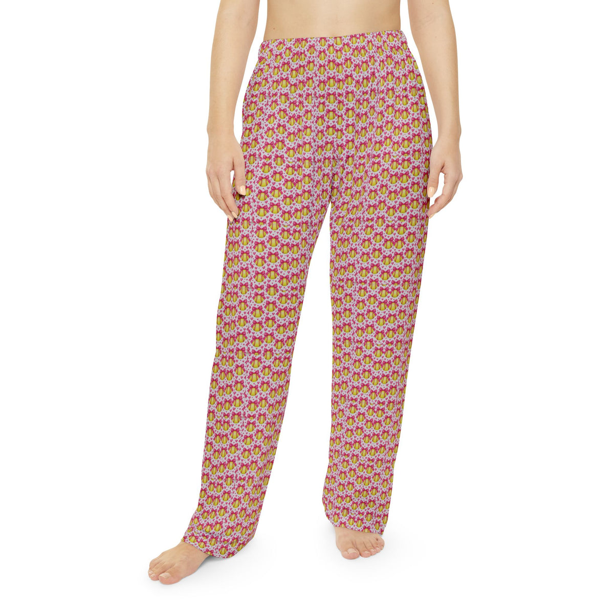 Softball girl, pink bow pajama pants, cute Softball sleep wear