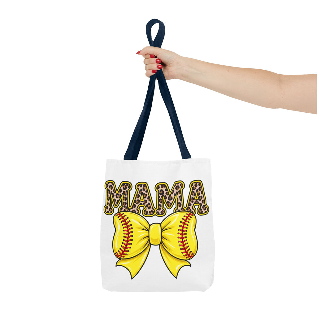 Softball mama tote bag -she plays, I pray/leopard print Softball bow