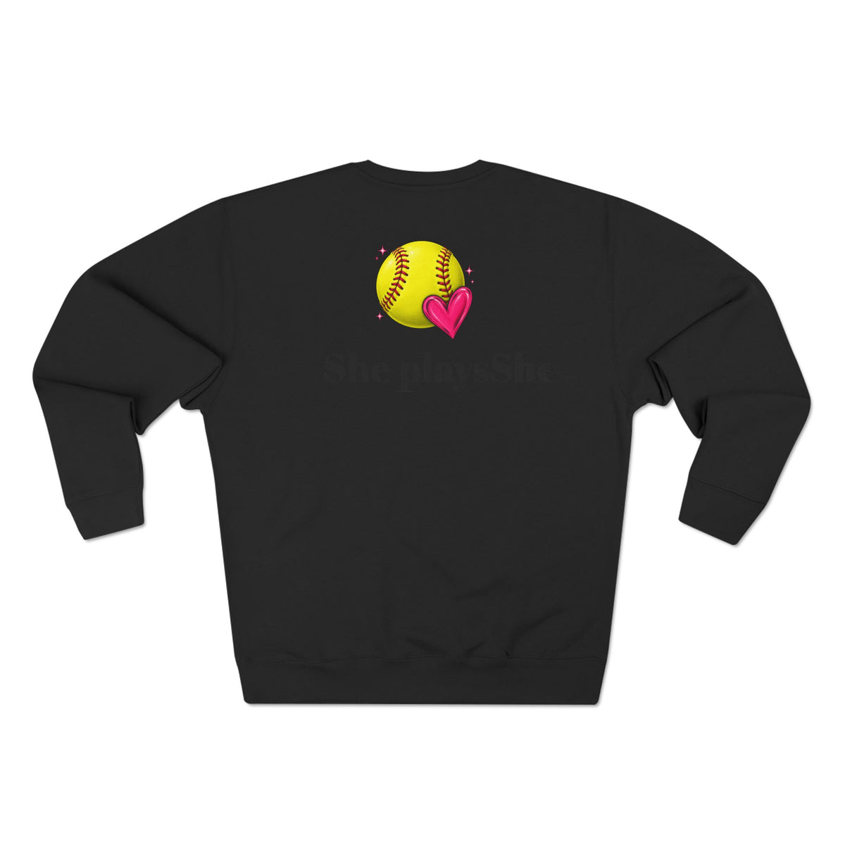 Softball mom sweatshirt ~ she plays, I pray/ pink bow Softball crewneck