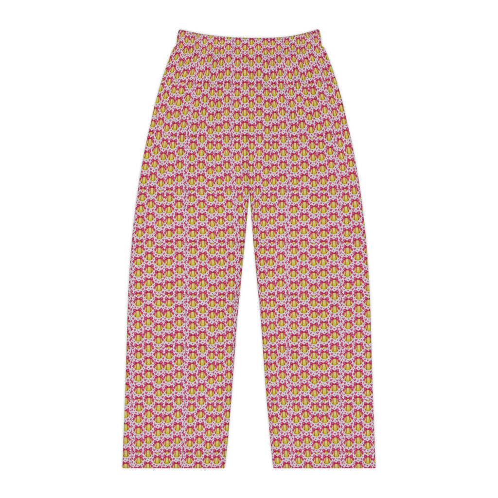 Softball girl, pink bow pajama pants, cute Softball sleep wear