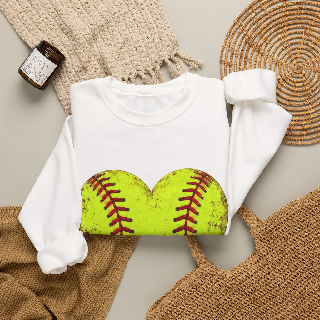 Softball heart sweatshirt/Softball Mom pullover/cute game day sweatshirt, Softball lover gift