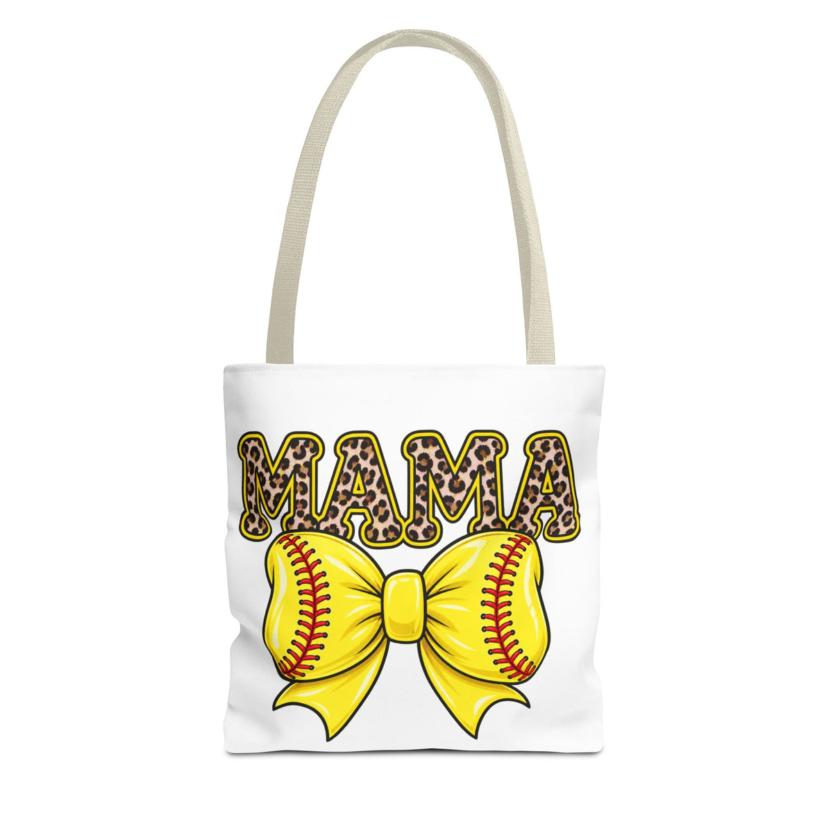 Softball mama tote bag -she plays, I pray/leopard print Softball bow